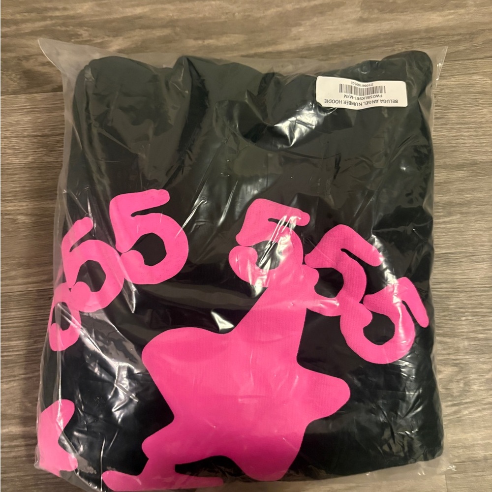 Black Hoodie with Pink Graphic